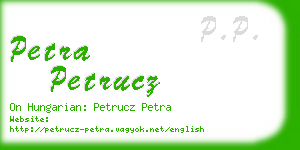 petra petrucz business card